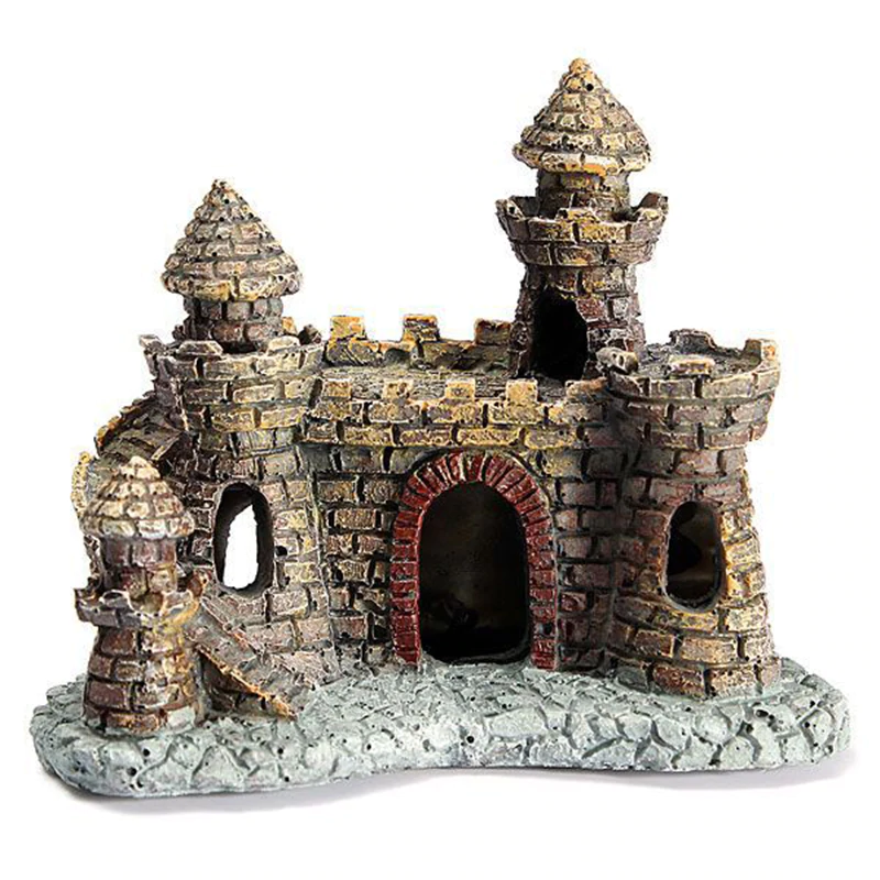 Aquarium Resin Castle Fish Tank Decorations Castle Tower Ornaments Fish Tank Aquarium Accessories Decoration